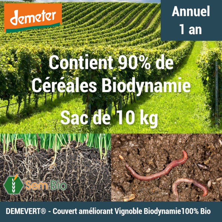DEMEVERT® - Couvert améliorant Vignoble PRINTEMPS Biodynamie - Tous sols - Certifié DEMETER